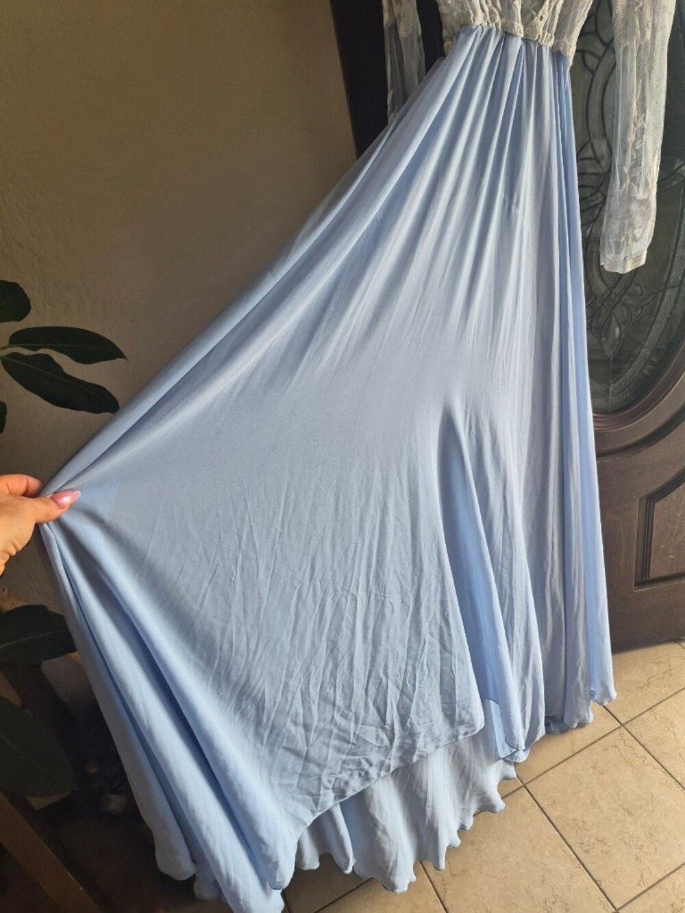 J&J Designs Boho-Inspired Light Blue Maxi Dress size XL - Picture 5 of 9